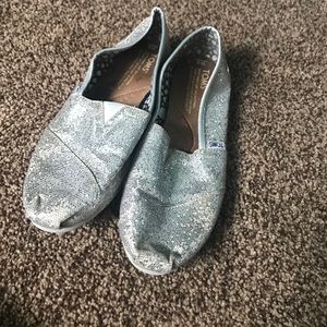 Silver Glitter Toms